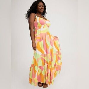 Torrid Tiered Maxi Dress Vibrant Multicolor Women’s Plus size 1X NEW Vacation